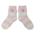 Japan Chiikawa Fluffy Low Crew Socks - Chiikawa : Striped Heart Light Pink - 1