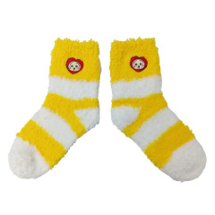 Japan Chiikawa Fluffy Low Crew Socks - Usagi (Chiikawa) : Striped Heart Sharp Yellow