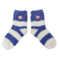 Japan Chiikawa Fluffy Low Crew Socks - Momonga : Striped Heart Purple Blue - 1
