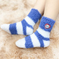 Japan Chiikawa Fluffy Low Crew Socks - Momonga : Striped Heart Purple Blue - 3