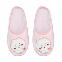 Japan Chiikawa Portable Travel Foldable Slippers & Drawstring Bag - Chiikawa : Happy Travel Pink