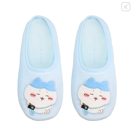 Japan Chiikawa Portable Travel Foldable Slippers & Drawstring Bag - Hachiware : Happy Travel - 1