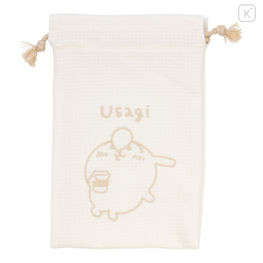 Japan Chiikawa Portable Travel Foldable Slippers & Drawstring Bag - Usagi : Happy Travel - 3