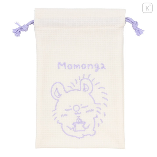Japan Chiikawa Portable Travel Foldable Slippers & Drawstring Bag - Momonga : Happy Travel - 3