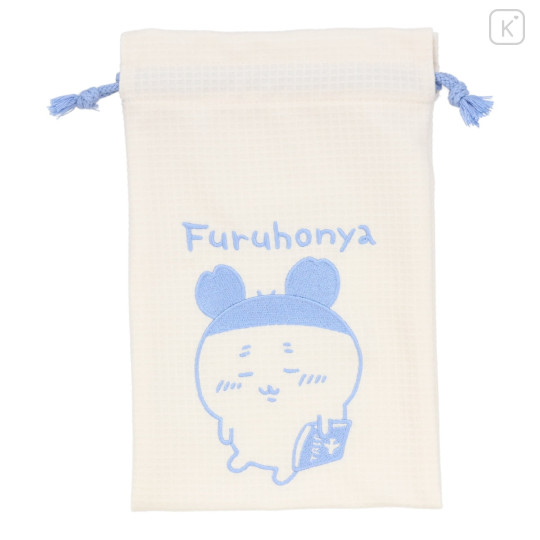 Japan Chiikawa Portable Travel Foldable Slippers & Drawstring Bag - Furuhonya Kani-chan : Happy Travel - 3