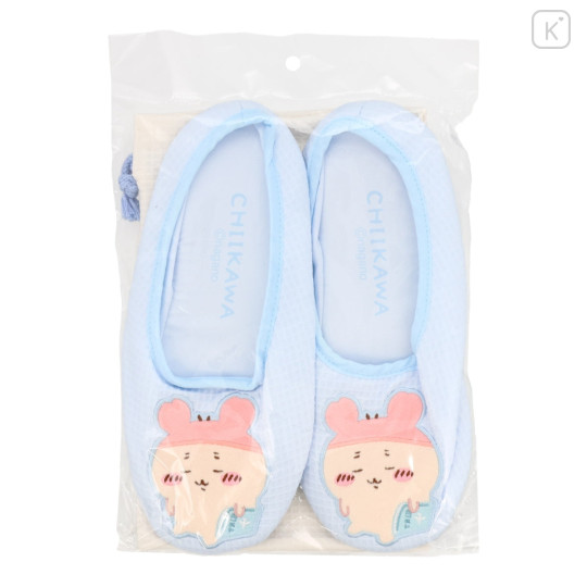 Japan Chiikawa Portable Travel Foldable Slippers & Drawstring Bag - Furuhonya Kani-chan : Happy Travel - 5