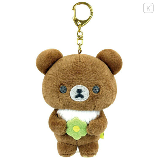 Japan San-X Mascot Holder - Chairoikoguma : Basic Rilakkuma Flower Vibrating - 1