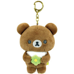 Japan San-X Mascot Holder - Chairoikoguma : Basic Rilakkuma Flower Vibrating