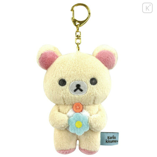 Japan San-X Mascot Holder - Korilakkuma : Basic Rilakkuma Flower Vibrating - 1