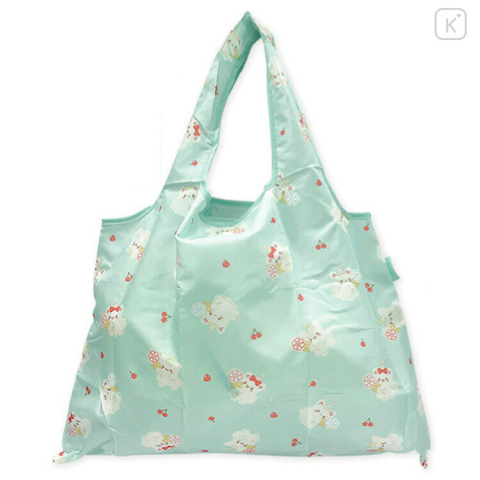 Japan Sanrio Eco Shopping Bag With Pouch - Hanamaruobake : Birthday Mint - 1