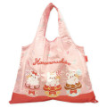 Japan Sanrio Eco Shopping Bag With Pouch - Hanamaruobake : Birthday Pink - 1