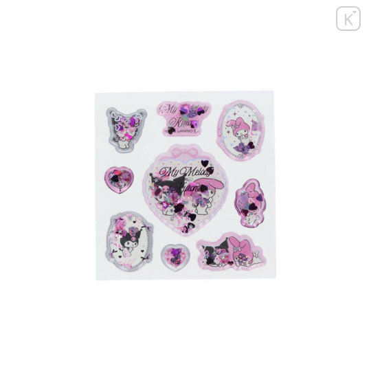 Japan Sanrio Puffy Glitter Stickers - Kuromi & My Melody : Ribbons - 3