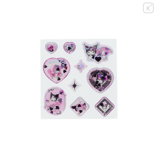 Japan Sanrio Puffy Glitter Stickers - Kuromi & My Melody : Ribbons - 4