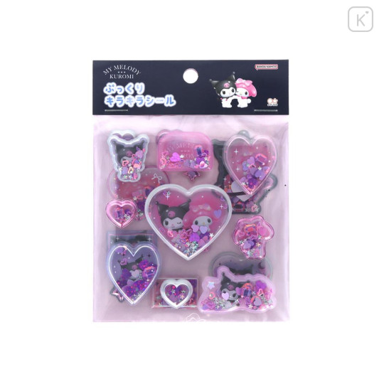 Japan Sanrio Puffy Glitter Stickers - Kuromi & My Melody : Dream - 1