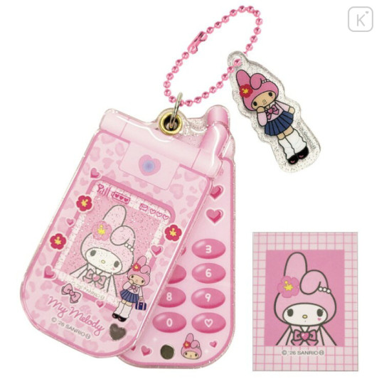Japan Sanrio Acrylic Keychain - My Melody : Gogo Gal Collection Style Up Flip Phone Style - 1