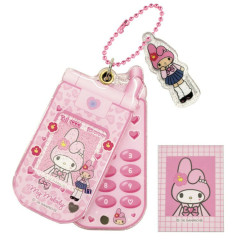 Japan Sanrio Acrylic Keychain - My Melody : Gogo Gal Collection Style Up Flip Phone Style