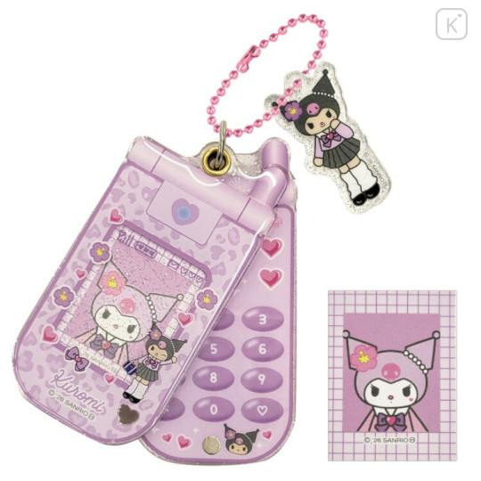 Japan Sanrio Acrylic Keychain - Kuromi : Gogo Gal Collection Style Up Flip Phone Style - 1