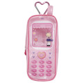 Japan Sanrio Long Clear Accessory Case with Carabiner - Hello Kitty : Gogo Gal Collection Style Up Flip Phone Style - 1