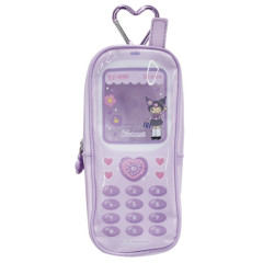 Japan Sanrio Long Clear Accessory Case with Carabiner - Kuromi : Gogo Gal Collection Style Up Flip Phone Style