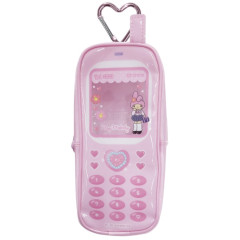 Japan Sanrio Long Clear Accessory Case with Carabiner - My Melody : Gogo Gal Collection Style Up Flip Phone Style