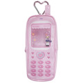 Japan Sanrio Long Clear Accessory Case with Carabiner - My Melody : Gogo Gal Collection Style Up Flip Phone Style - 1