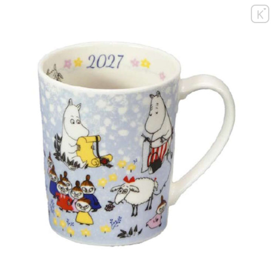 Japan Moomin Porcelain Mug - Little My & Moomintroll & Snufkin : Year of the Sheep - 1