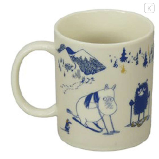 Japan Moomin Porcelain Mug - Little My & Moomintroll & Snufkin : Winter Games - 2