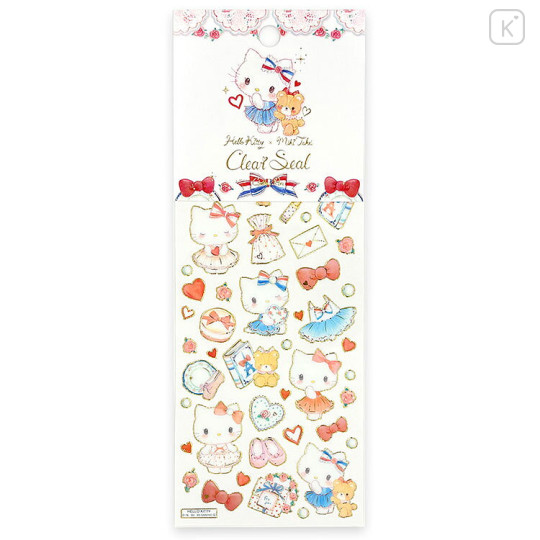 Japan Miki Takei × Sanrio Foil Edge Clear Seal - Hello Kitty : Paris and Ribbons - 1