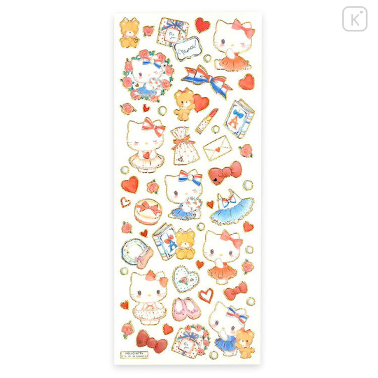Japan Miki Takei × Sanrio Foil Edge Clear Seal - Hello Kitty : Paris and Ribbons - 2