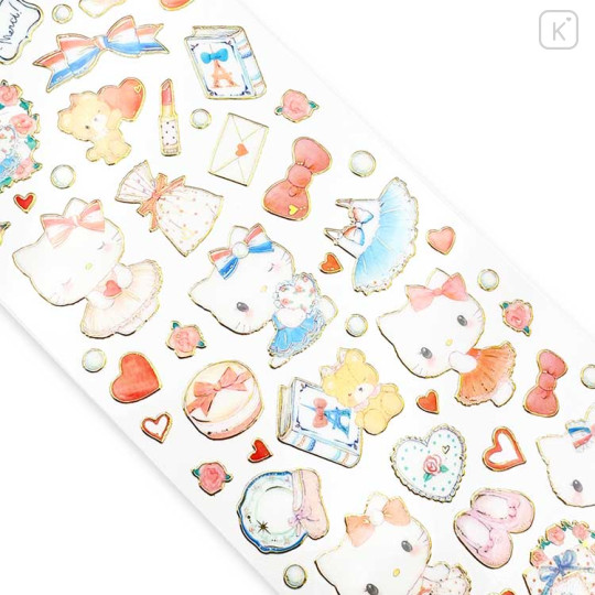 Japan Miki Takei × Sanrio Foil Edge Clear Seal - Hello Kitty : Paris and Ribbons - 3