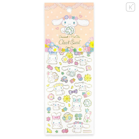 Japan Miki Takei × Sanrio Foil Edge Clear Seal - Cinnamoroll : Pastel Bouquet - 1