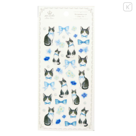 Japan Miki Takei Clear Sticker - Tuxedo Cat - 1