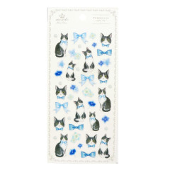 Japan Miki Takei Clear Sticker - Tuxedo Cat