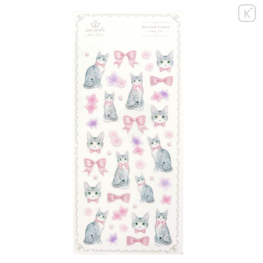 Japan Miki Takei Clear Sticker - Silver Tabby - 1