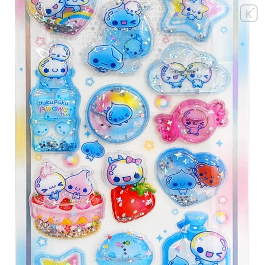Japan Kamio Puffy Bubble Seal - Pukupuku Awawa-chan - 2