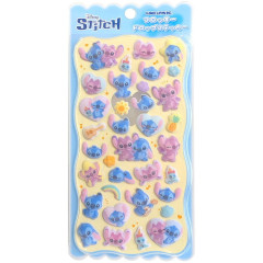 Japan Disney Flocky Drop Sticker - Angel & Scrump & Stitch