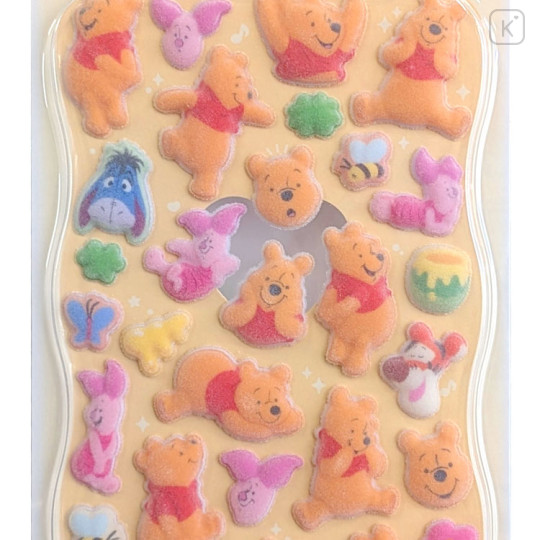 Japan Disney Flocky Drop Sticker - Winnie the Pooh - 2