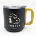 Japan Peanuts Stainless Steel Mug with Lid - Snoopy : Navy Yellow - 1