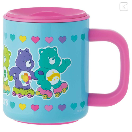Japan Care Bears Stainless Steel Mug with Lid - Snoopy : Blue Pink Heart - 1