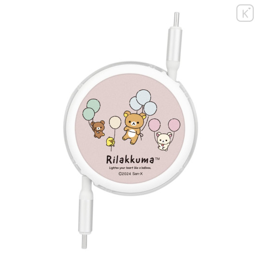 Japan San-X PD60W USB Type-C Retractable Cable - Rilakkuma : Pink - 1