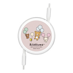 Japan San-X PD60W USB Type-C Retractable Cable - Rilakkuma : Pink