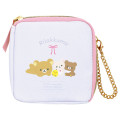 Japan San-X Square Pouch - Rilakkuma : Ribbon Pink White - 1