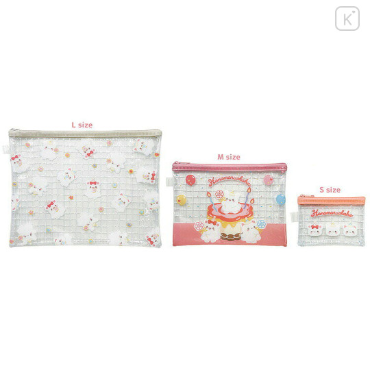 Japan Sanrio Clear Flat Pouch Set - Hanamaruobake : Birthday - 2