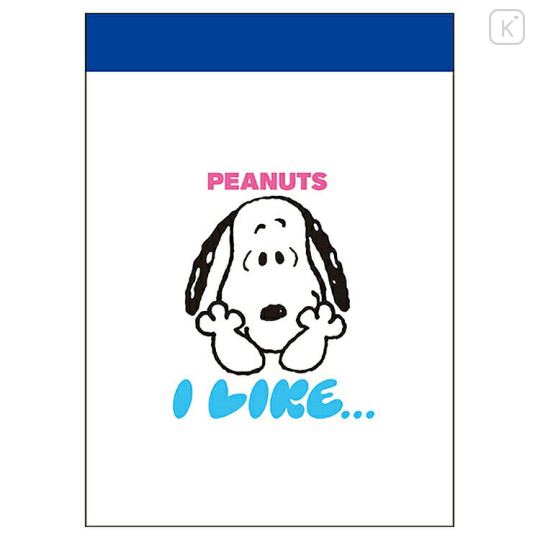 Japan Peanuts Mini Notepad - Snoopy : I Like... - 1