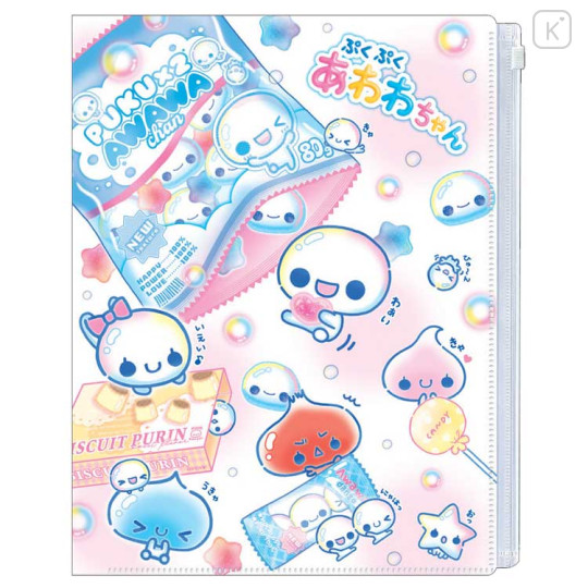 Japan Kamio 6+1 Pockets A4 Clear File Holder - Pukupuku Awawa-chan : Pukupuku Awawa-chan : Heisei Retro Candy - 1