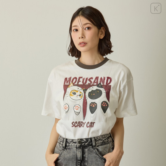 Japan Mofusand T-Shirt (M) - Scary Cat White - 2