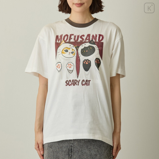 Japan Mofusand T-Shirt (L) - Scary Cat White - 7