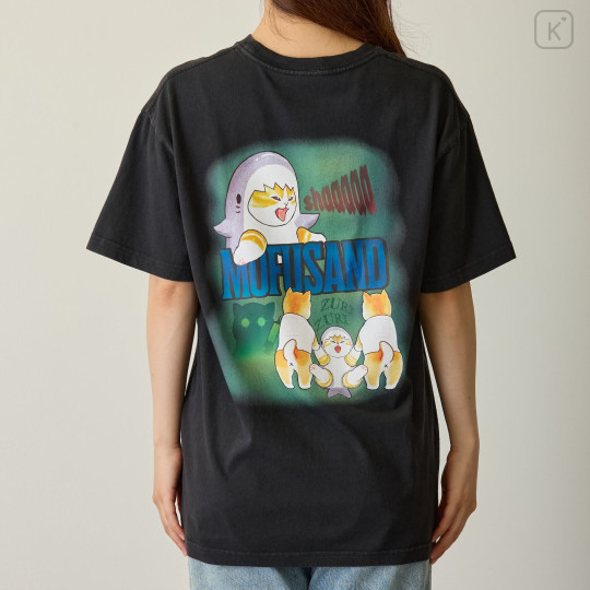 Japan Mofusand T-Shirt (XL) - Horror Shark Cat Black - 8