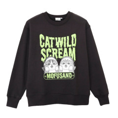 Japan Mofusand Sweatshirt (L) - Cat Wild Scream Black