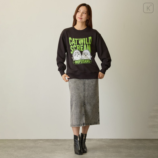 Japan Mofusand Sweatshirt (L) - Cat Wild Scream Black - 3